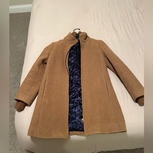 J. Crew Camel colored Zip up Winter Coat size 0 Petite (XS)